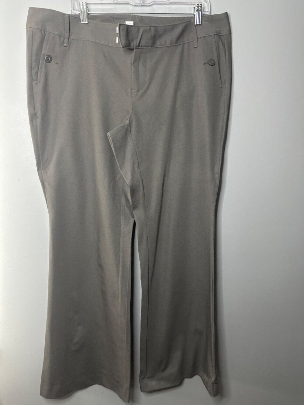 Old Navy Women’s Size 16 Gray Wide Leg Pants Cotton Spandex Academia Lagenlook
